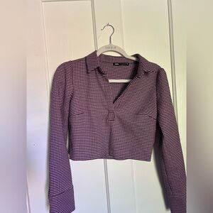 Purple Checkered Zara Top